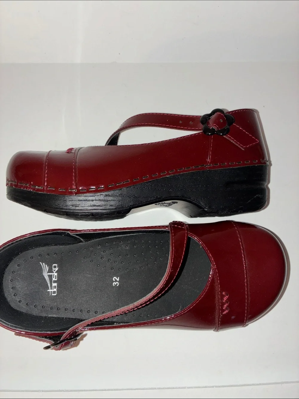DANSKO Ruby red back to school clogs shoes girls 32 us 1.5 - 2